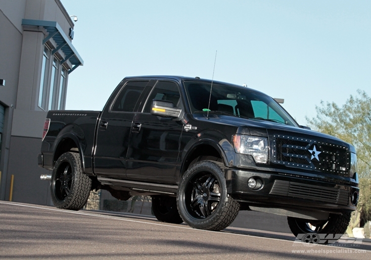 2011 Ford F-150 with 22" MKW M105 in Black (Satin) wheels