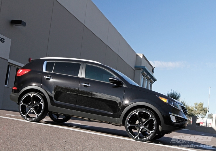 2011 Kia Sportage with 22" Giovanna Dalar-5V in Machined Black (Matte) wheels