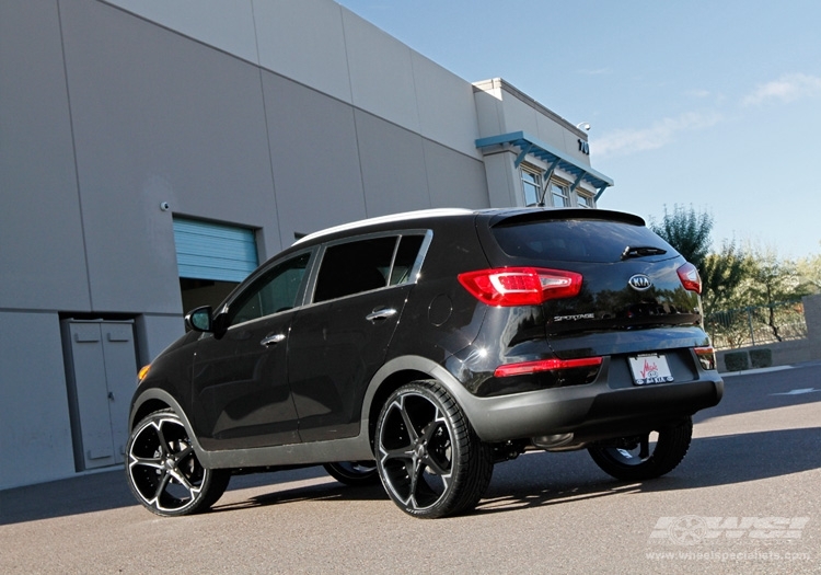 2011 Kia Sportage with 22" Giovanna Dalar-5V in Machined Black (Matte) wheels