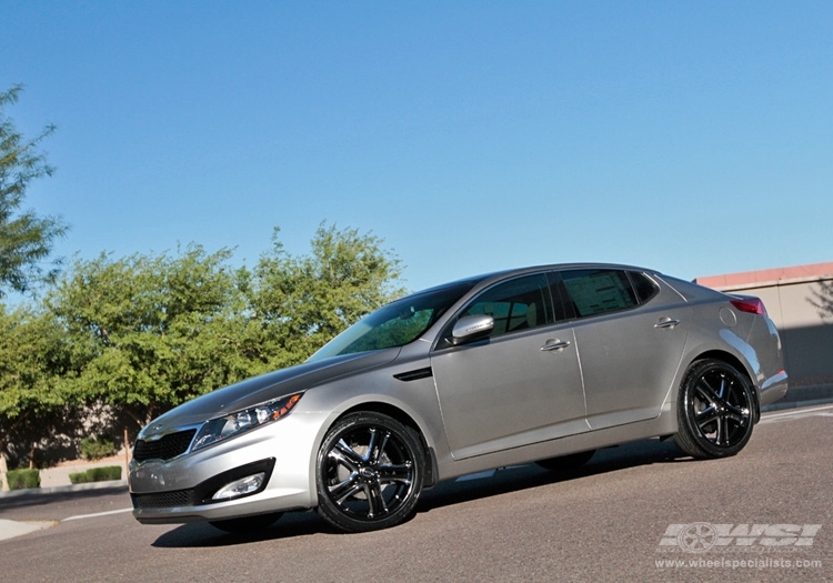 2011 Kia Optima with 20" Enkei AKP in Black (Luxury Sport) wheels