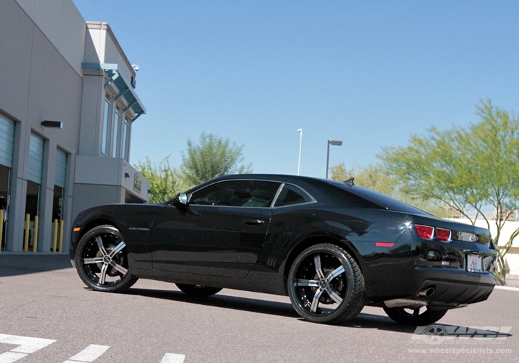2010 Chevrolet Camaro with 22" Gianelle Cancun in Machined Black (Gloss Black lip) wheels