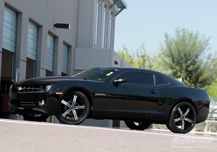 2010 Chevrolet Camaro with 22" Gianelle Cancun in Machined Black (Gloss Black lip) wheels