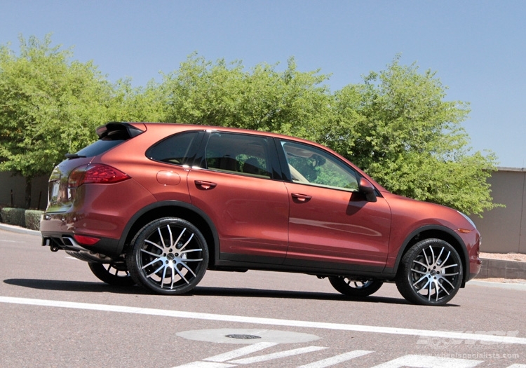 2011 Porsche Cayenne with 22" Giovanna Kilis in Machined Black wheels