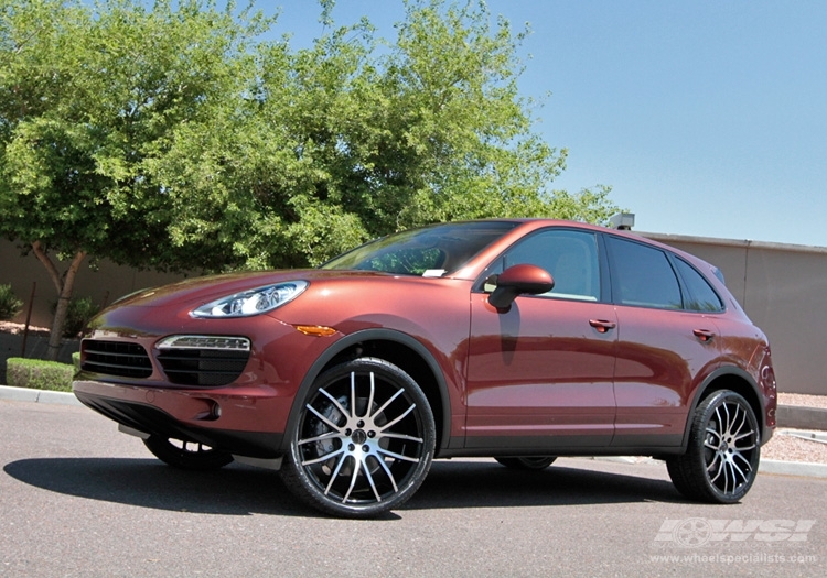 2011 Porsche Cayenne with 22" Giovanna Kilis in Machined Black wheels