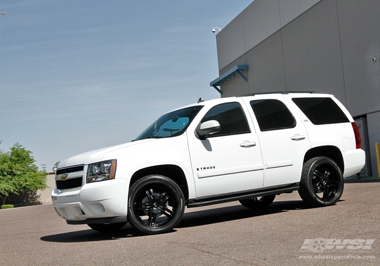 2009 Chevrolet Tahoe with 22" MKW M105 in Black (Satin) wheels