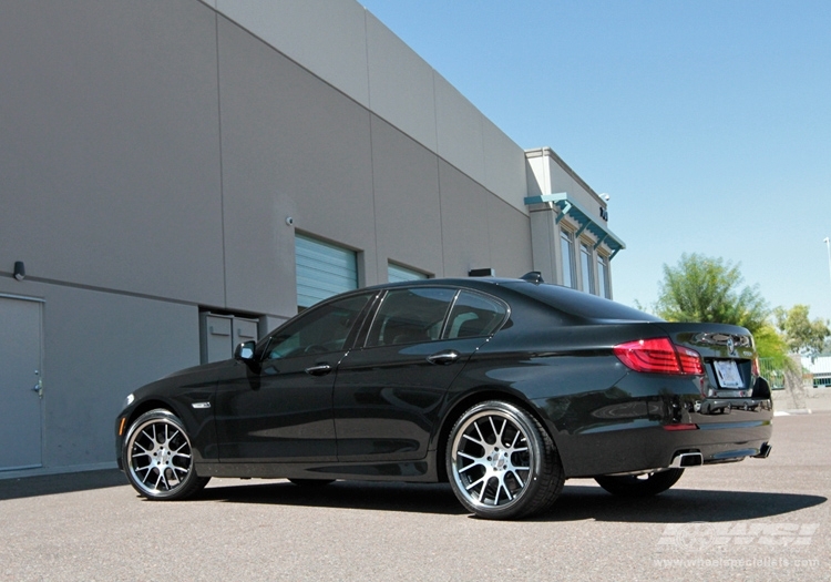 2011 BMW 5-Series with 20" Vossen CV2 in Matte Black wheels