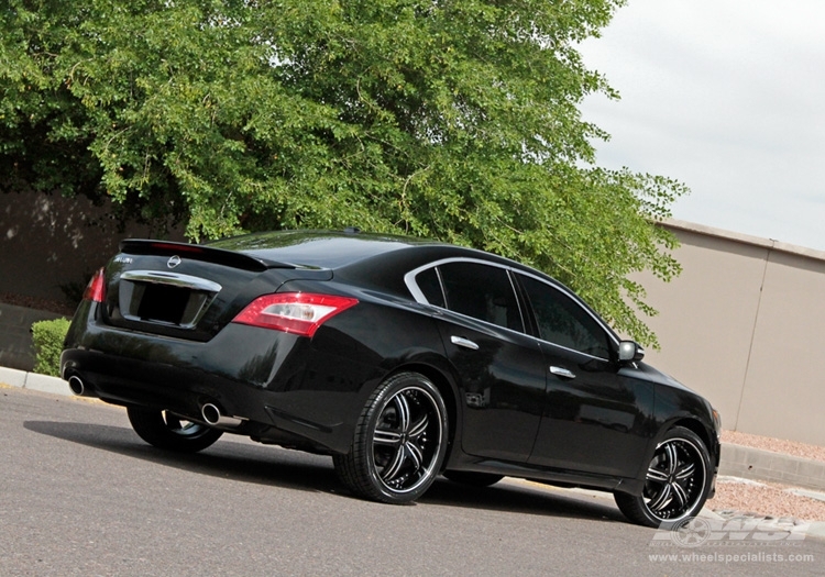 2010 Nissan Maxima with 20" MKW M105 in Black (Machined Face w/ Groove) wheels