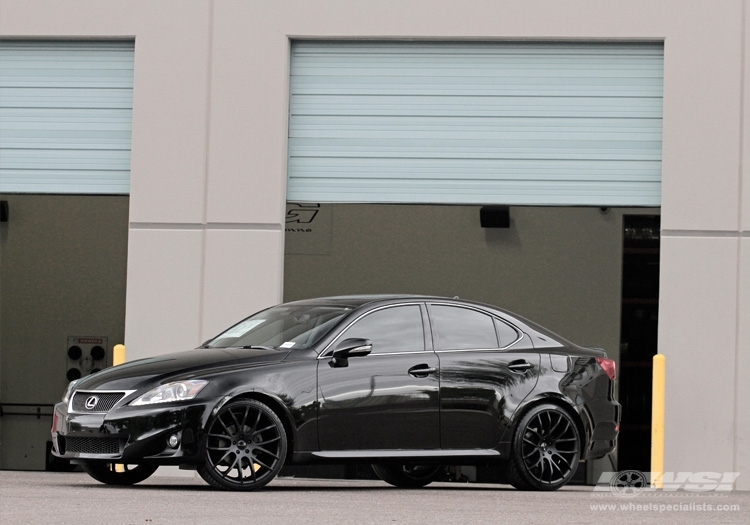 2011 Lexus IS with 20" Giovanna Kilis in Matte Black wheels