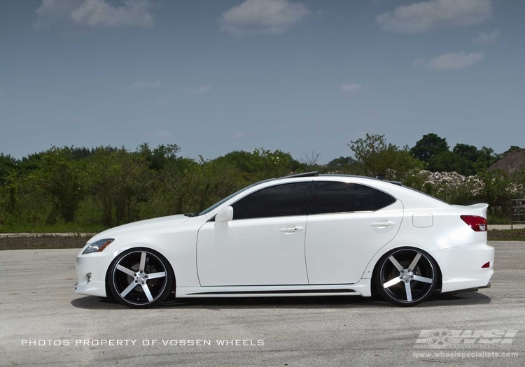 2011 Lexus IS with 20" Vossen CV3 in Matte Black (Machined) wheels