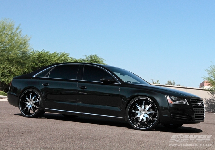 2011 Audi A8 with 24" Lexani LX-9 in Machined Black wheels