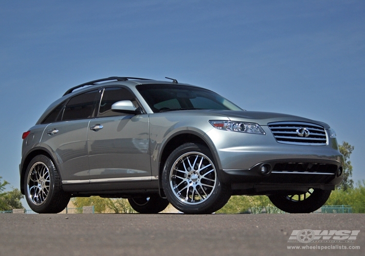 2007 Infiniti FX45 with 20" Vossen VVS-094 in Black Machined (Discontinued) wheels