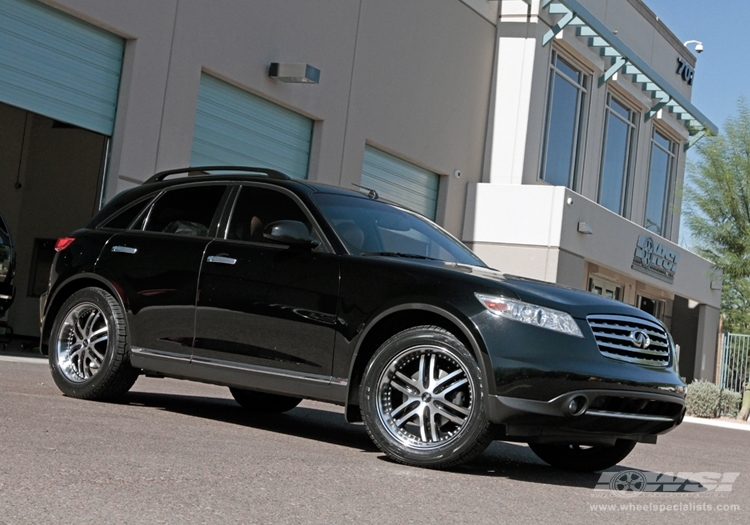 2008 Infiniti FX45 with 20" Avenue A607 in Gloss Black Machined (Machined Lip & Groove) wheels