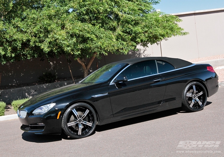 2011 BMW 6-Series with 22" Gianelle Cancun in Machined Black (Gloss Black lip) wheels