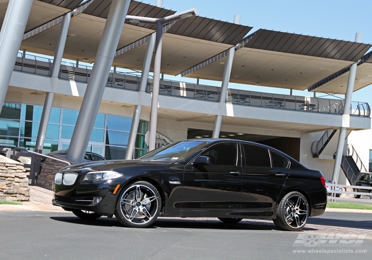2011 BMW 5-Series with 20" Giovanna Forged California in Machined (Black) wheels