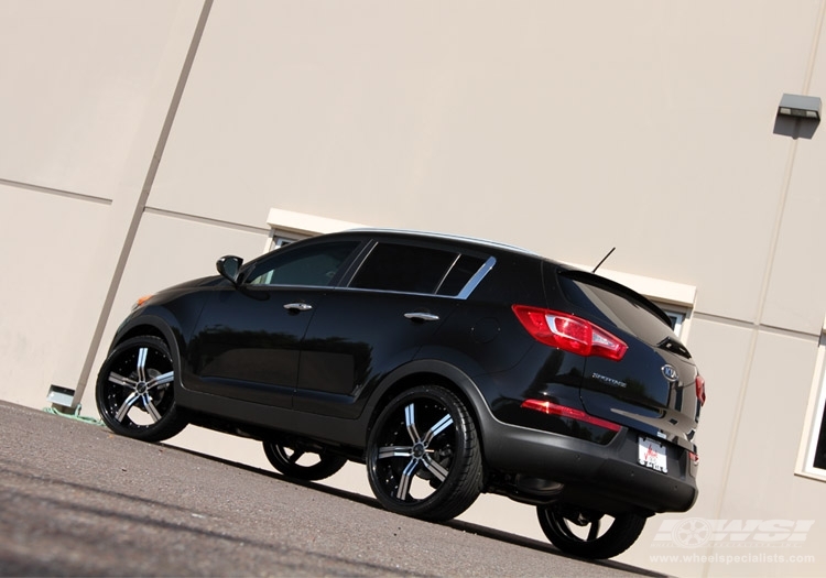 2011 Kia Sportage with 22" Gianelle Cancun in Machined Black (Gloss Black lip) wheels