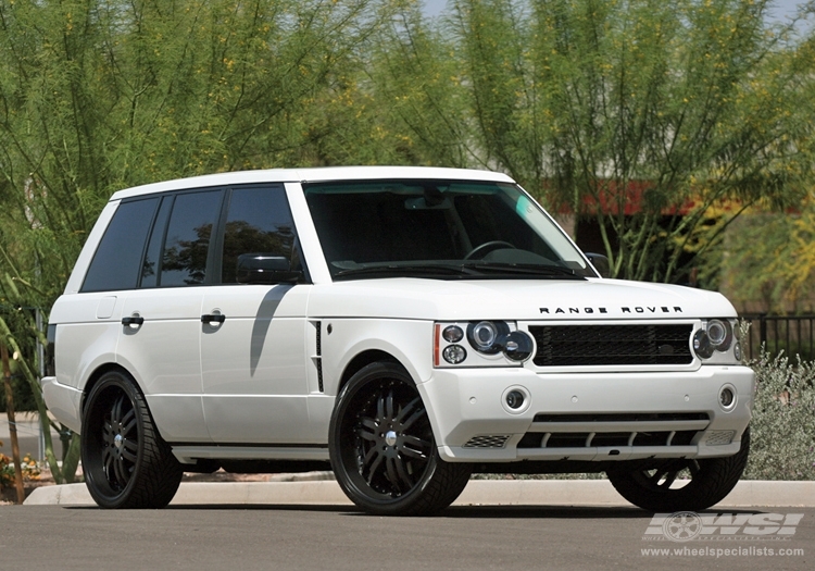 2007 Land Rover Range Rover with 24" Giovanna Caracas in Black wheels