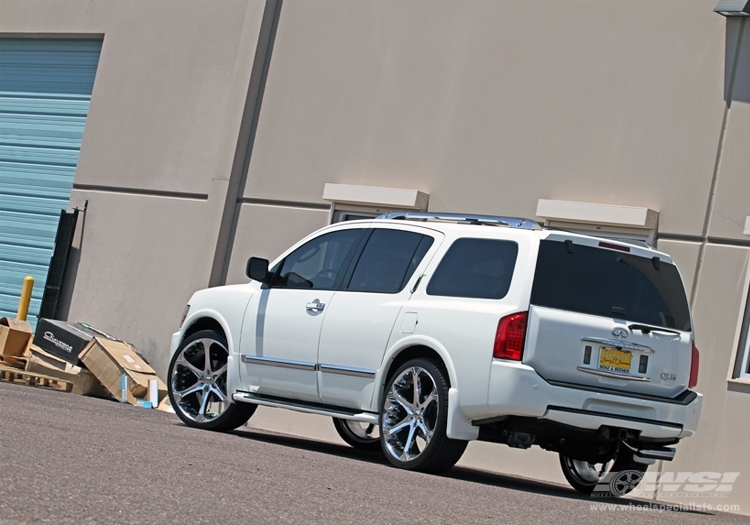 2008 Infiniti QX56 with 24" Giovanna Dalar-6V in Chrome wheels