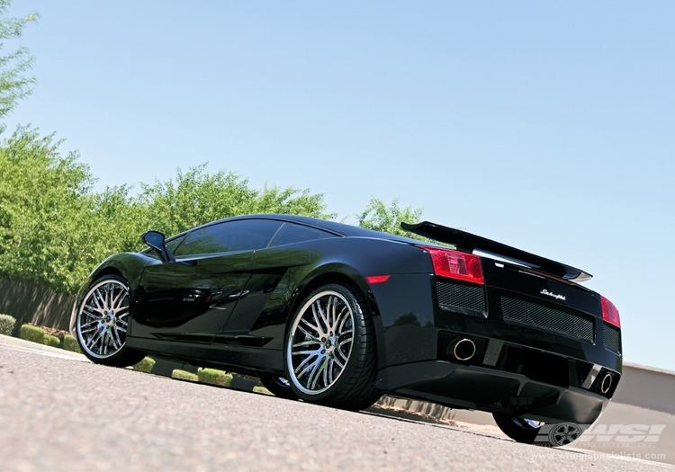 2010 Lamborghini Gallardo with 20" Savini Forged SV25C in Brushed Black (Chrome Lip) wheels