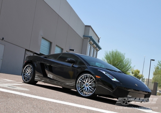 2010 Lamborghini Gallardo with 20" Savini Forged SV25C in Brushed Black (Chrome Lip) wheels