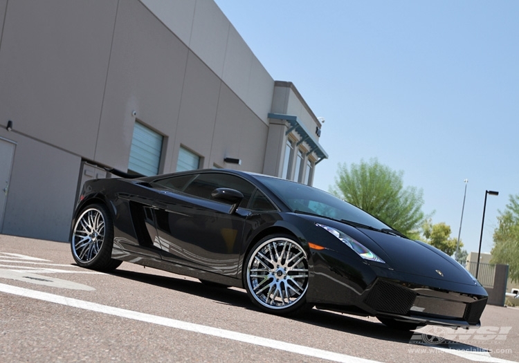 2010 Lamborghini Gallardo with 20" Savini Forged SV25C in Brushed Black (Chrome Lip) wheels