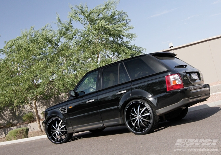 2009 Land Rover Range Rover Sport with 24" Lexani LSS-10 in Machined Black wheels