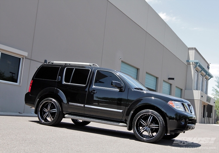 2011 Nissan Pathfinder with 22" MKW M105 in Black (Machined Face w/ Groove) wheels