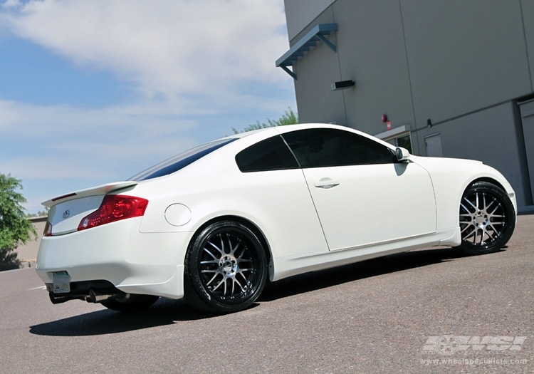 2008 Infiniti G35 Coupe with 20" Vossen VVS-094 in Black Machined (Discontinued) wheels