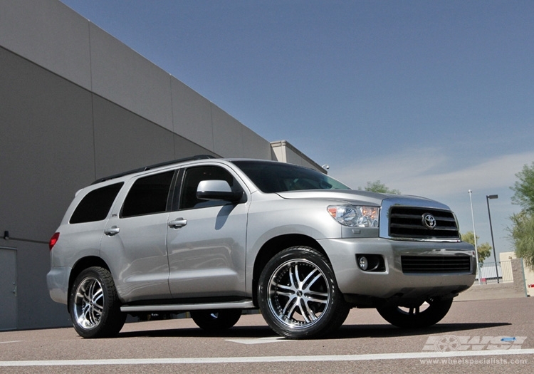 2008 Toyota Sequoia with 22" Avenue A607 in Gloss Black Machined (Machined Lip & Groove) wheels