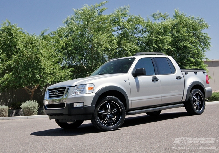 2008 Ford Explorer Sport Trac with 20" MKW M105 in Black (Machined Face) wheels