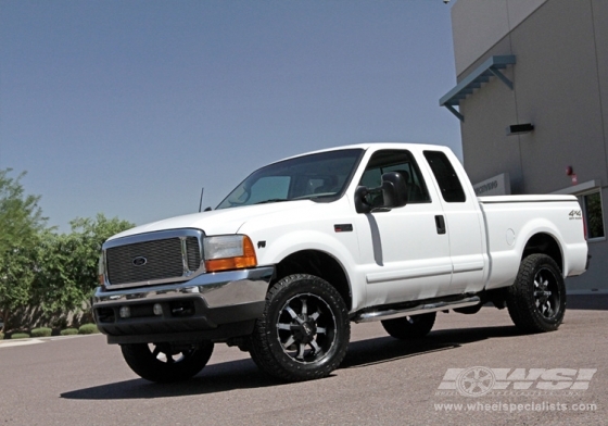 2001 Ford F-250 with 20" MKW M81 in Gloss Black Machined (Machined Lip) wheels