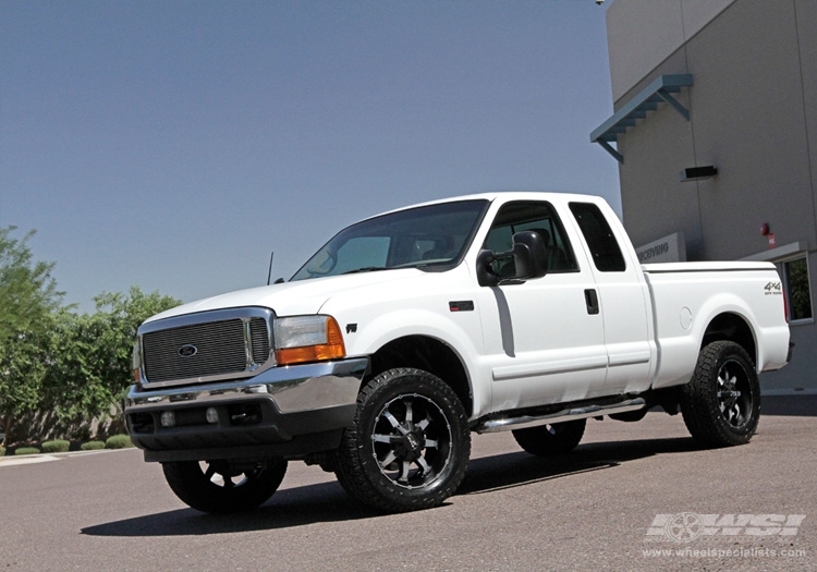 2001 Ford F-250 with 20" MKW M81 in Gloss Black Machined (Machined Lip) wheels