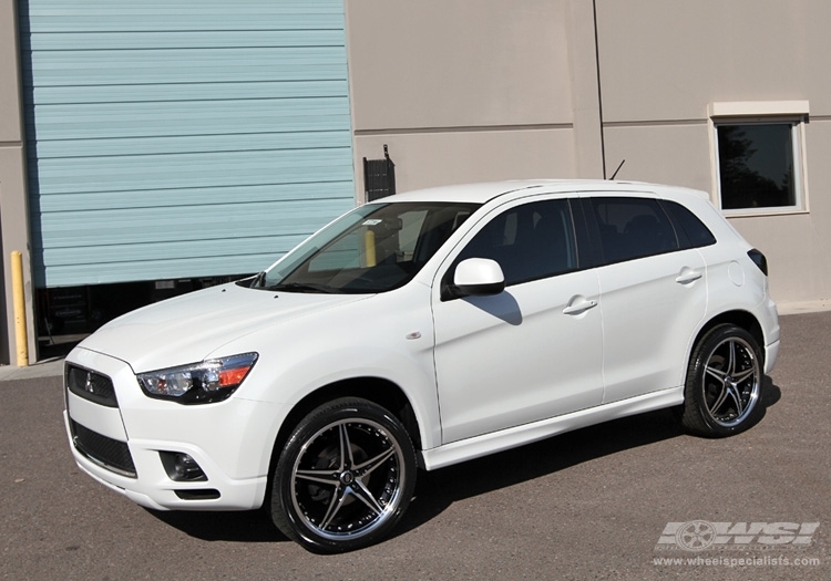 2011 Mitsubishi Outlander with 20" Enkei L-SR in Black Machined (Luxury Sport) wheels