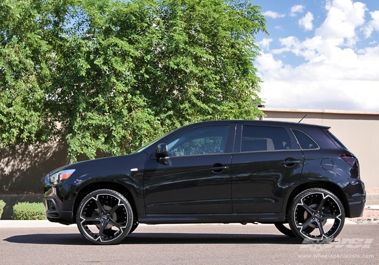 2011 Mitsubishi Outlander with 22" Giovanna Dalar-5V in Machined Black (Matte) wheels