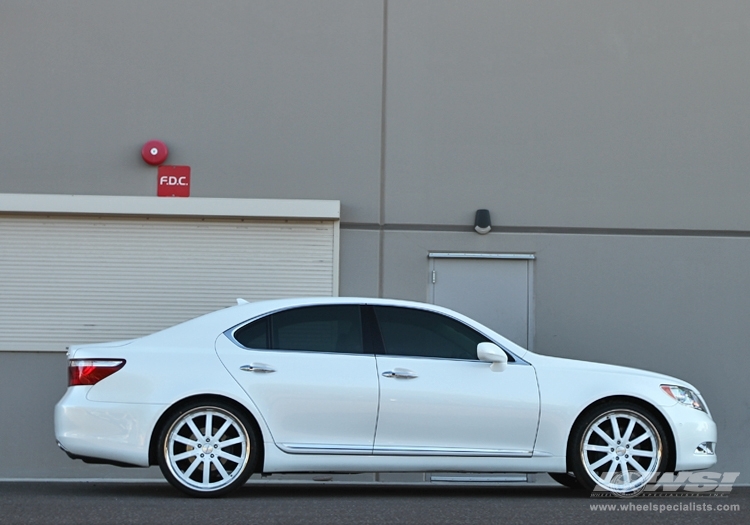 2010 Lexus LS with 22" Vossen VVS-083 in Silver Machined (Stainless Lip) wheels