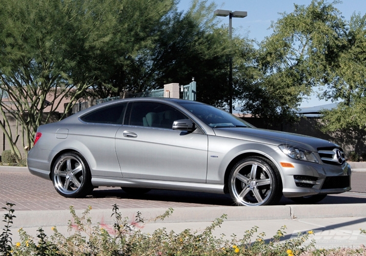 2012 Mercedes-Benz C-Class Coupe with 19" Mandrus Mannheim in Gunmetal Machined (Mirror Cut face ) wheels