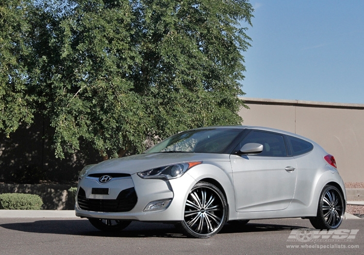 2012 Hyundai Veloster with 20" Avenue A601 in Gloss Black (Machined Face w/ Groove) wheels