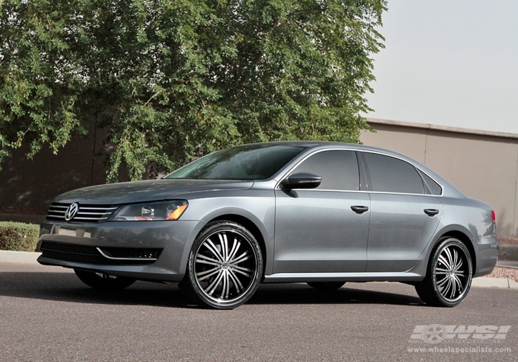 2011 Volkswagen Passat with 20" Avenue A601 in Gloss Black (Machined Face w/ Groove) wheels