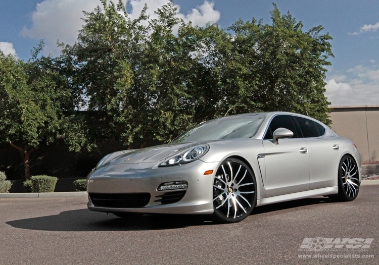 2011 Porsche Panamera with 22" Giovanna Kilis in Machined Black wheels