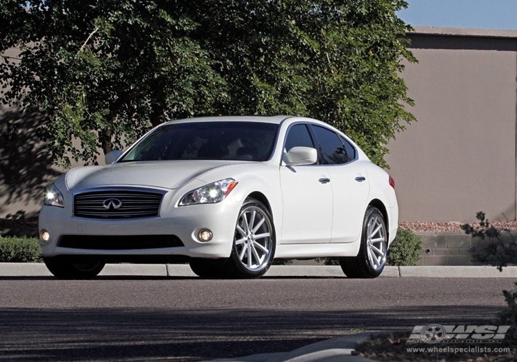 2012 Infiniti M with 20" Vossen CV1 in Matte Silver (DISCONTINUED) wheels