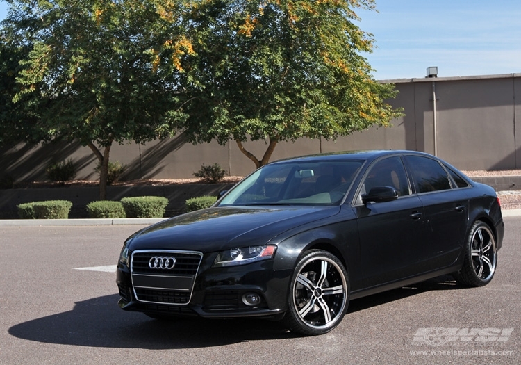 2011 Audi A4 with 20" Gianelle Cancun in Machined Black (Mirror Machined Lip) wheels