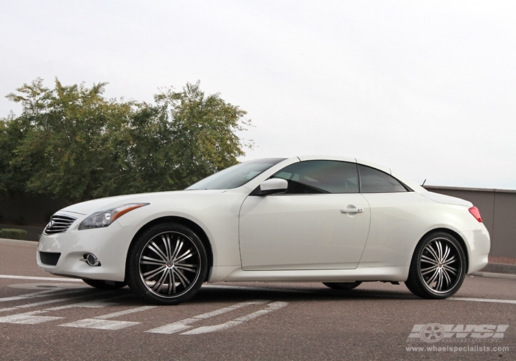 2011 Infiniti G37 Coupe with 20" Avenue A601 in Gloss Black (Machined Face w/ Groove) wheels
