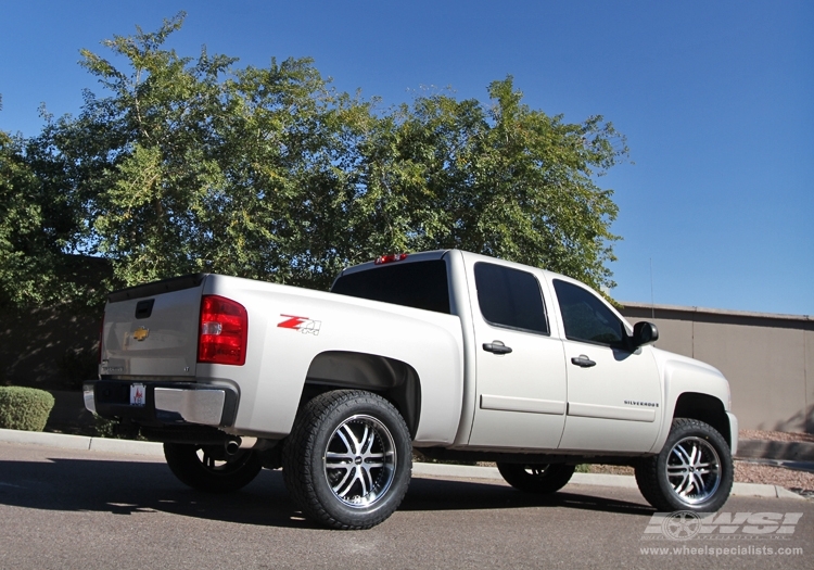 2011 Chevrolet Silverado 1500 with 20" Avenue A607 in Gloss Black Machined (Machined Lip & Groove) wheels