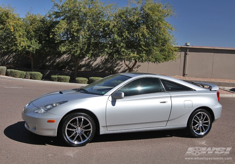 2005 Toyota Celica with 18" Enkei G5 in Black Machined wheels