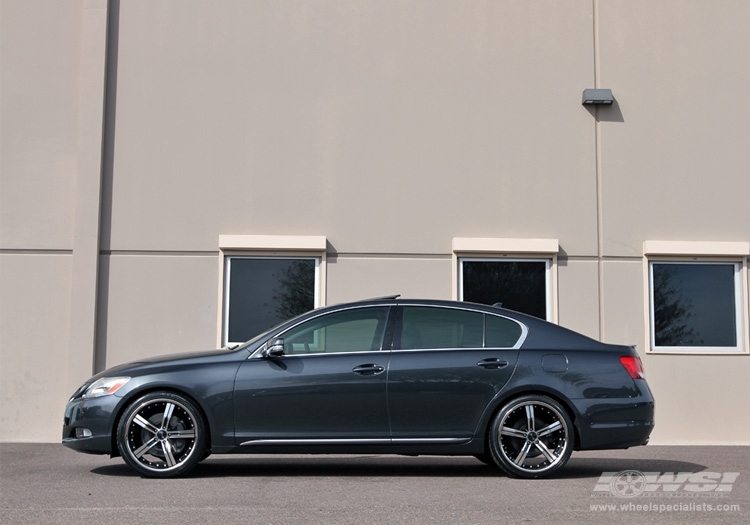 2010 Lexus GS with 20" Gianelle Cancun in Machined Black (Mirror Machined Lip) wheels