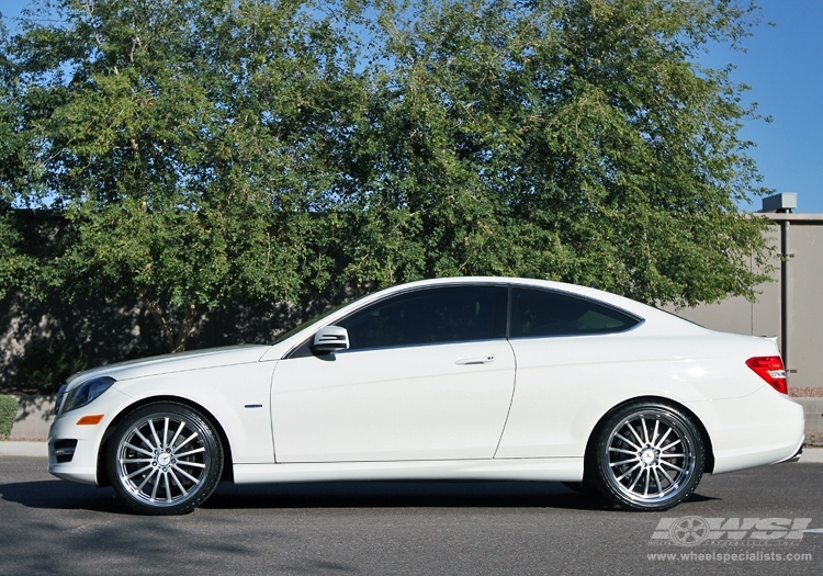 2012 Mercedes-Benz C-Class Coupe with 20" Mandrus Millennium in Hyper Silver (Mirror Cut Lip) wheels