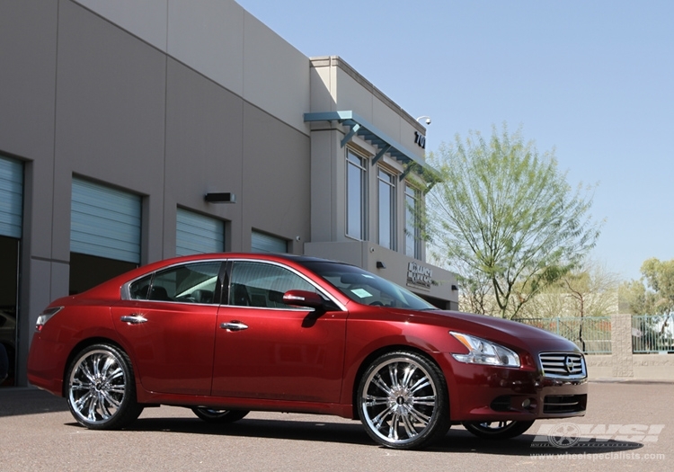 2012 Nissan Maxima with 22" Avenue A601 in Chrome wheels