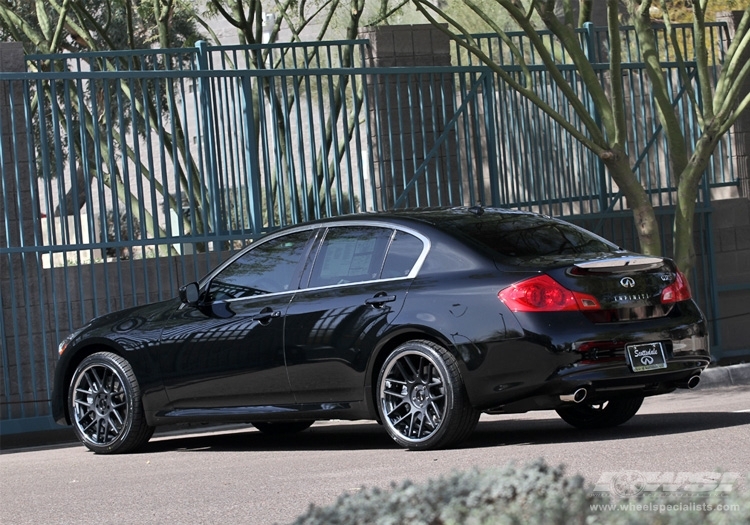 2012 Infiniti G37 with 20" Gianelle Yerevan in Matte Black (Chrome S/S Lip) wheels