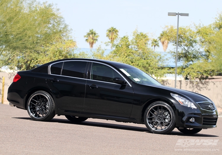 2012 Infiniti G37 with 20" Gianelle Yerevan in Matte Black (Chrome S/S Lip) wheels