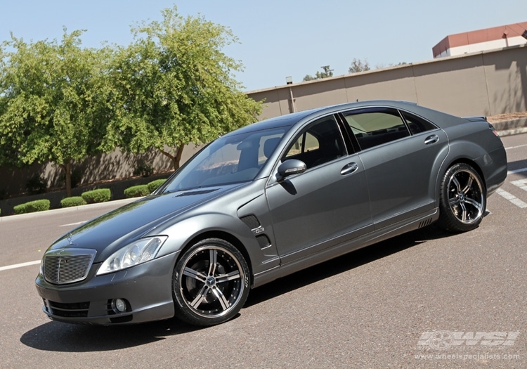 2010 Mercedes-Benz S-Class with 20" Gianelle Cancun in Machined Black (Mirror Machined Lip) wheels