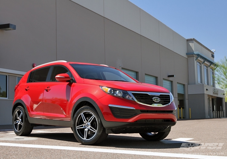 2012 Kia Sportage with 18" Enkei Razr in Machined Black (Luxury Sport) wheels